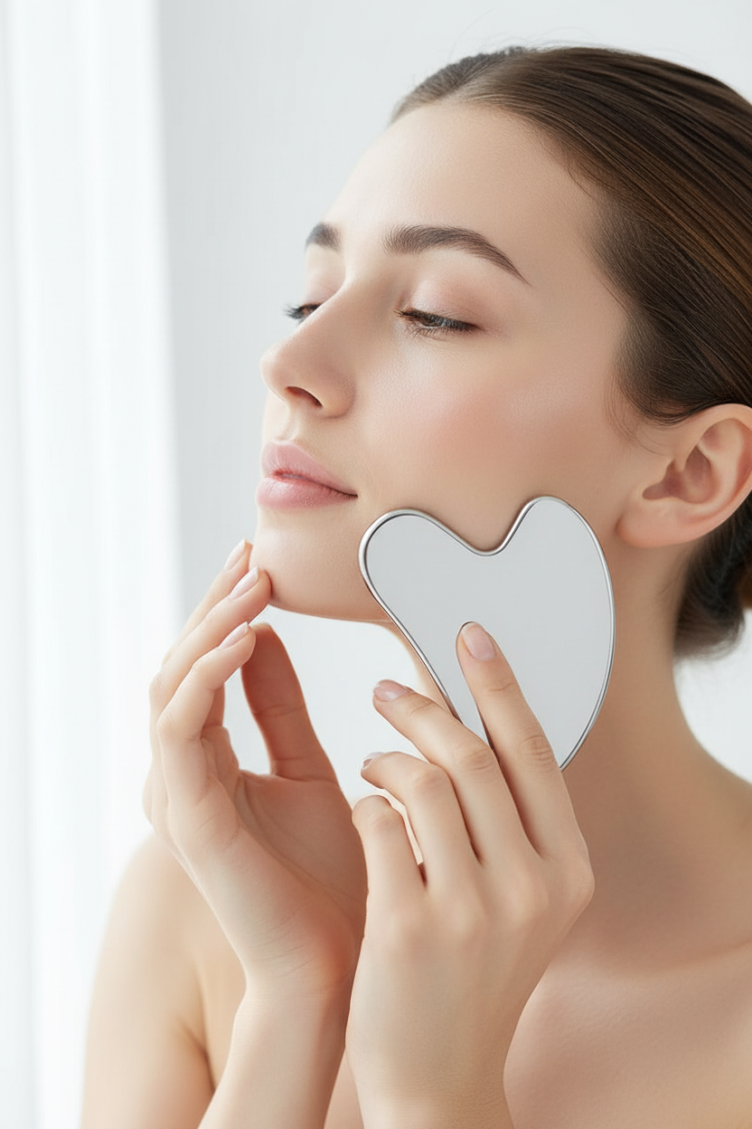 MONYA Ice Gua Sha | Edelstahl Facial Massager für Kühlung & Lifting