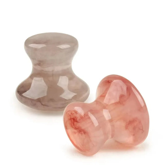 MONYA Mushroom Massager | Akupressur Gua Sha für Gesicht & Körper | Grau & Pink