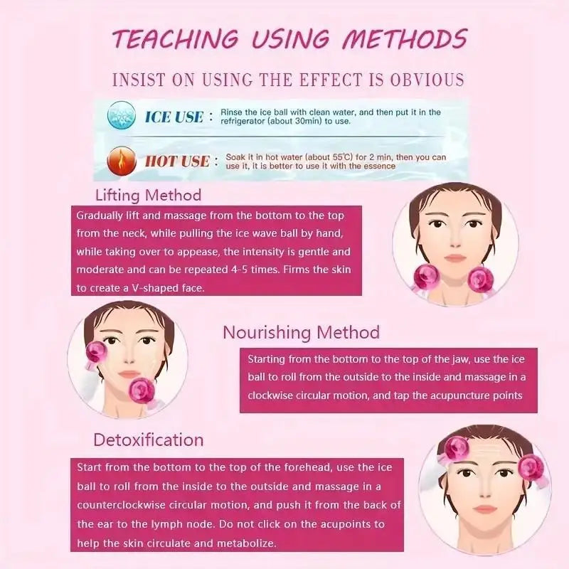 Ice Globes Gesichtsmassage | 2er-Set | Kühlende Kugeln für Gesicht & Augen