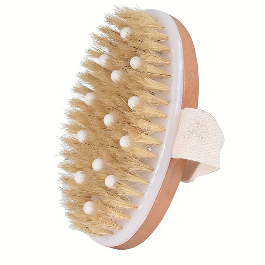 Dry Brush Körperbürste | Naturborsten & Massagenoppen für Lymphdrainage & strahlende Haut