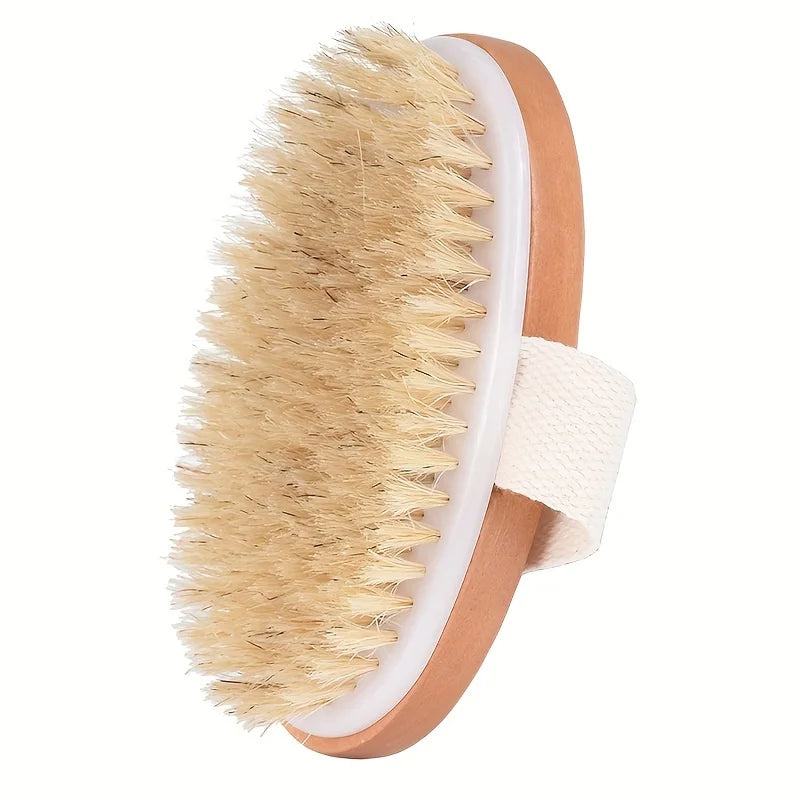 Dry Brush Körperbürste | Naturborsten & Massagenoppen für Lymphdrainage & strahlende Haut