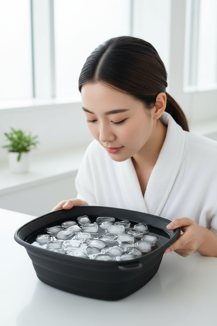 MONYA Ice Face Bowl | Faltbare Silikon-Schüssel für Eiswasser-Gesichtsbad