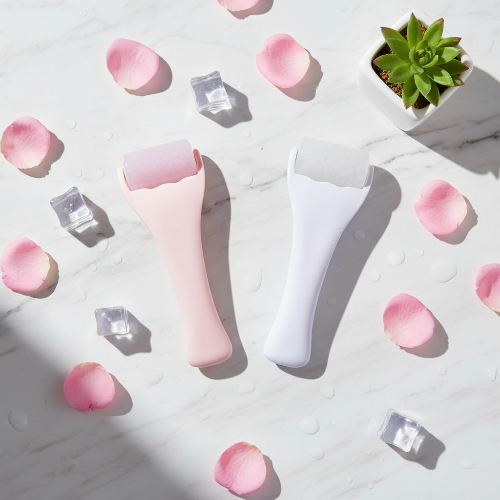 Ice Roller – Dein tägliches Cooling-Ritual für strahlende Haut | Rosa & Weiß