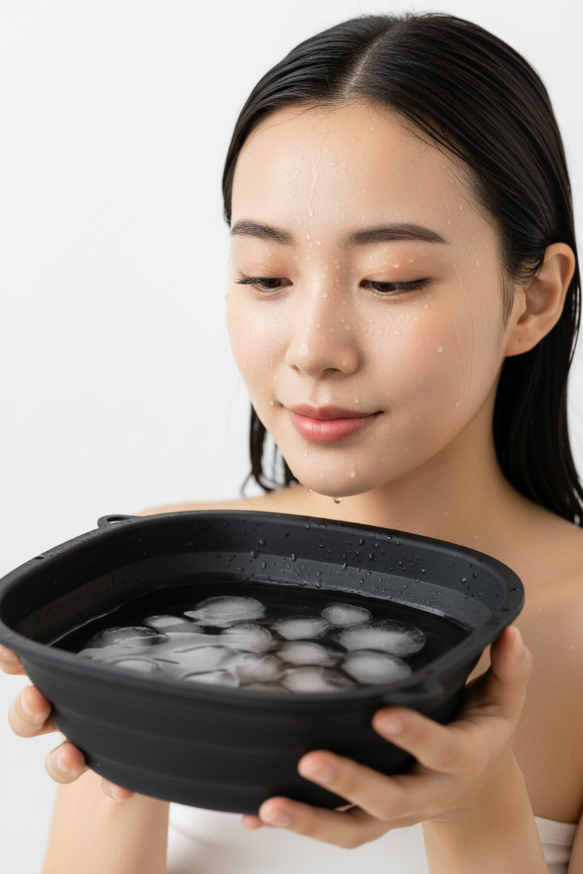 MONYA Ice Face Bowl | Faltbare Silikon-Schüssel für Eiswasser-Gesichtsbad