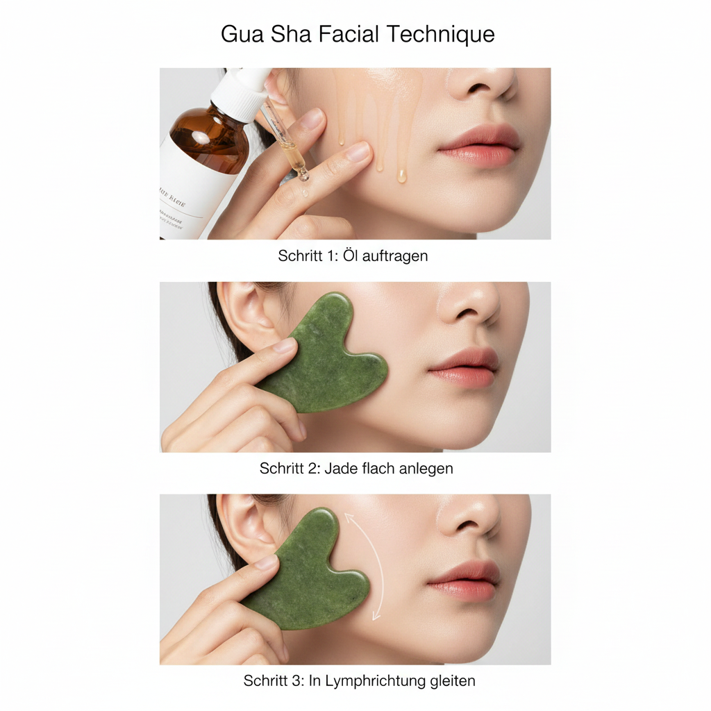 MONYA Jade Gua Sha Herz | Xiuyan Jade Massager für Gesicht, Hals & Lymphdrainage