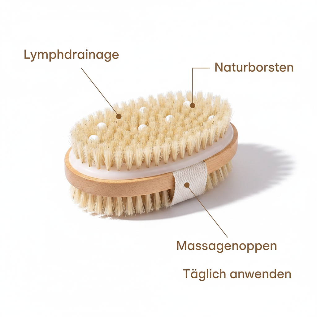 Dry Brush Körperbürste – Naturborsten & Massagenoppen