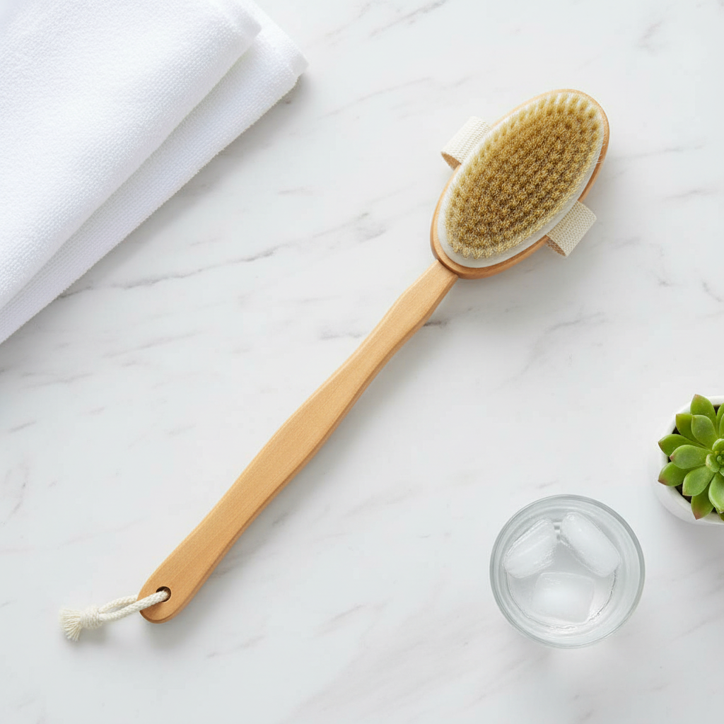 Dry Brush mit Langem Griff – Flat Lay Styling