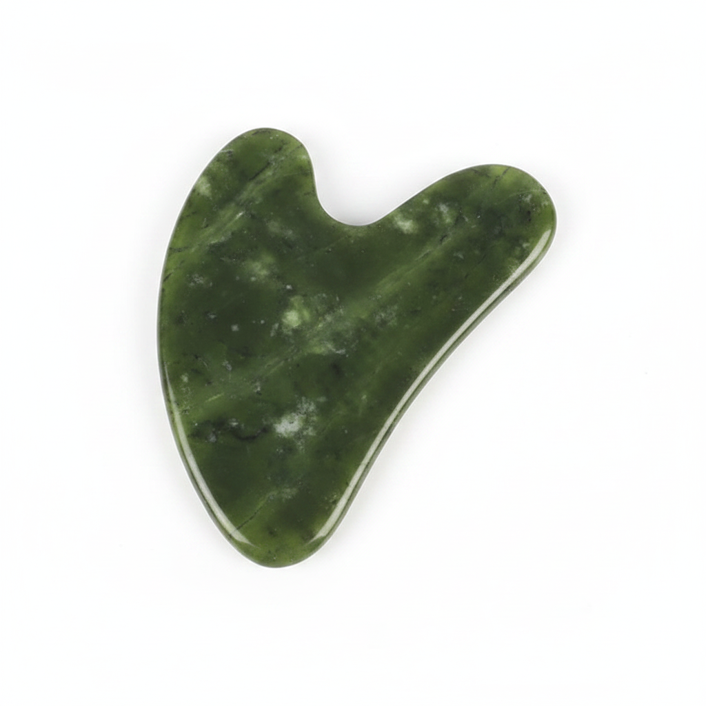 MONYA Jade Gua Sha Herz | Xiuyan Jade Massager für Gesicht, Hals & Lymphdrainage