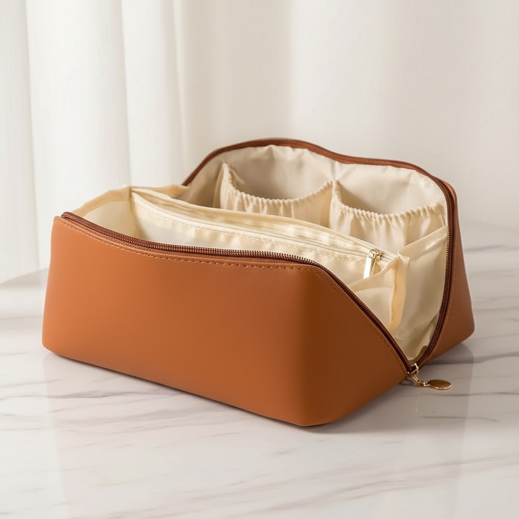 Praktische Kosmetiktasche – Klassisch & Travel Edition | Schwarz, Weiß, Rosa, Braun, Lila