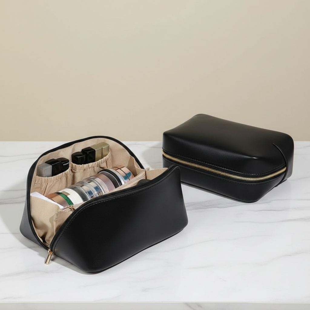 Praktische Kosmetiktasche – Klassisch & Travel Edition | Schwarz, Weiß, Rosa, Braun, Lila
