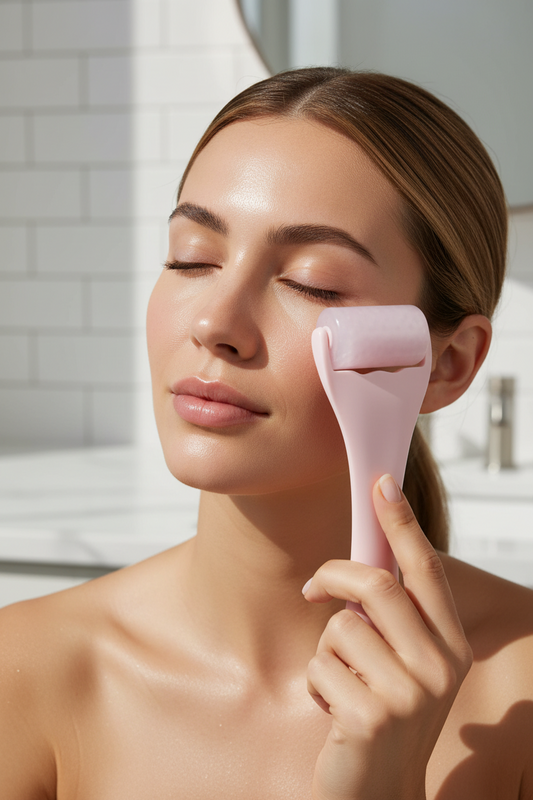 Ice Roller – Dein tägliches Cooling-Ritual für strahlende Haut | Rosa & Weiß